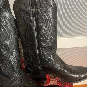 Justin Leather/Snakeskin Western Boots Vintage 90's - M/F 7/8